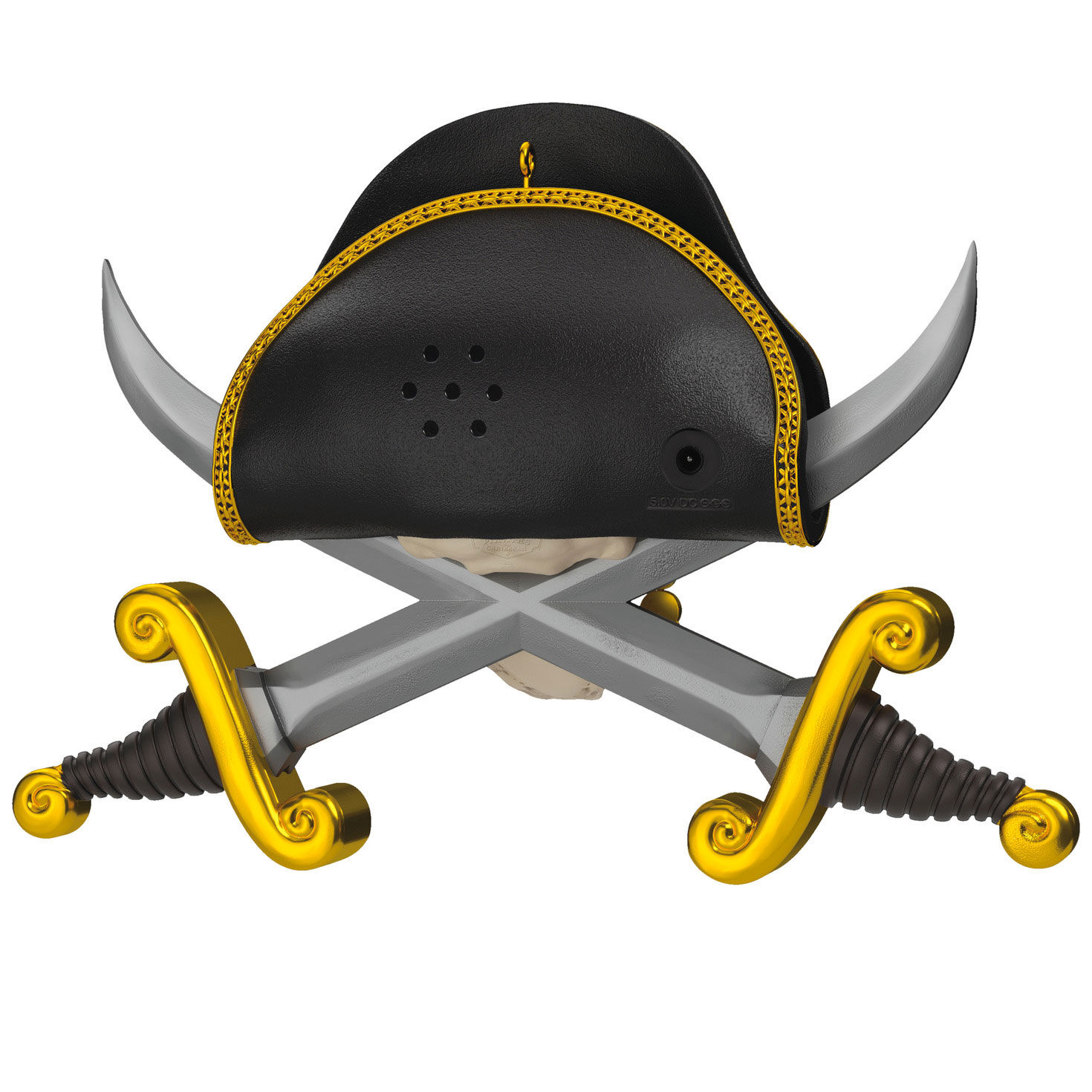 Pirates of Caribbean Skull and Swords Ornament Back image number 6