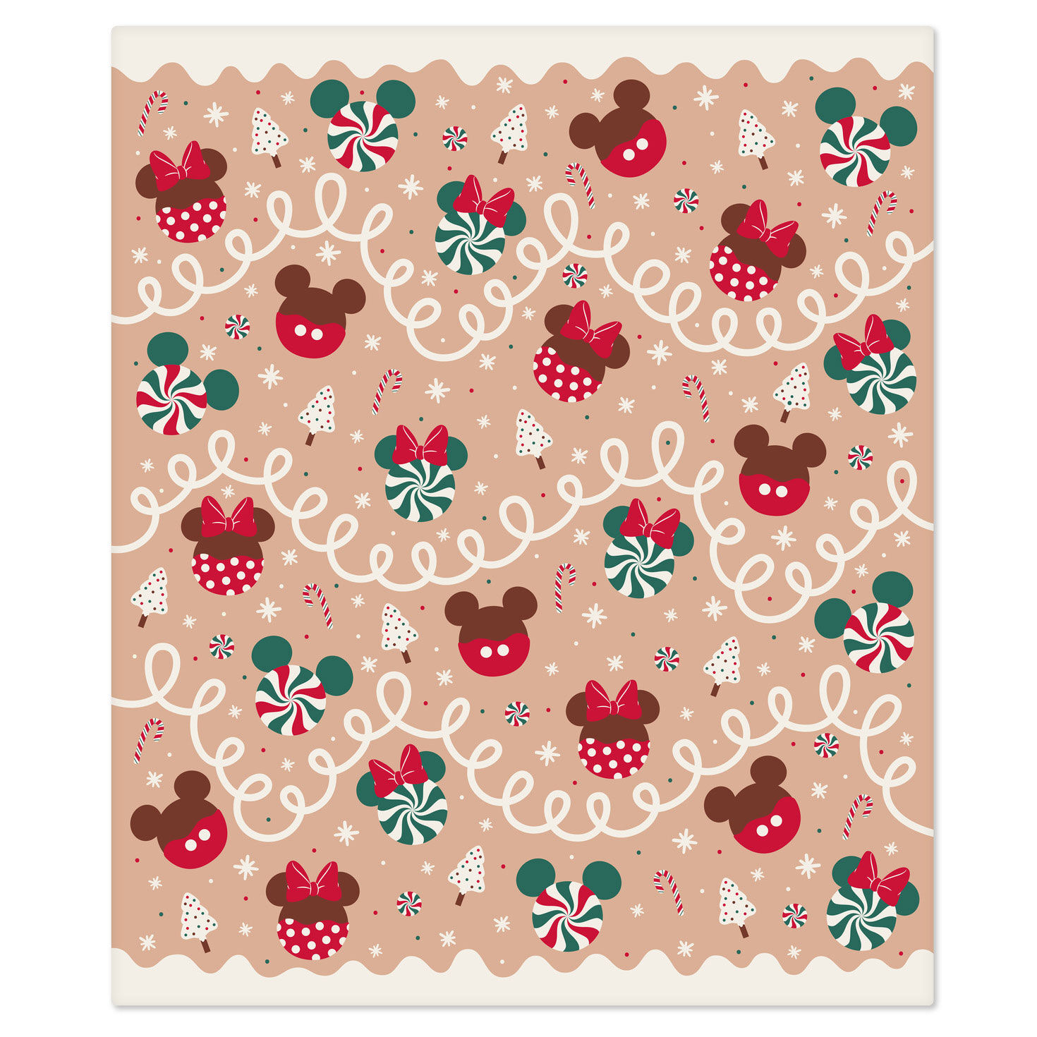 Disney Mickey and Minnie Icons on Gingerbread Throw Blanket, 50x60 for only USD 44.99 | Hallmark