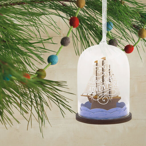 Signature Ship in a Bottle Glass Cloche Hallmark Ornament, 