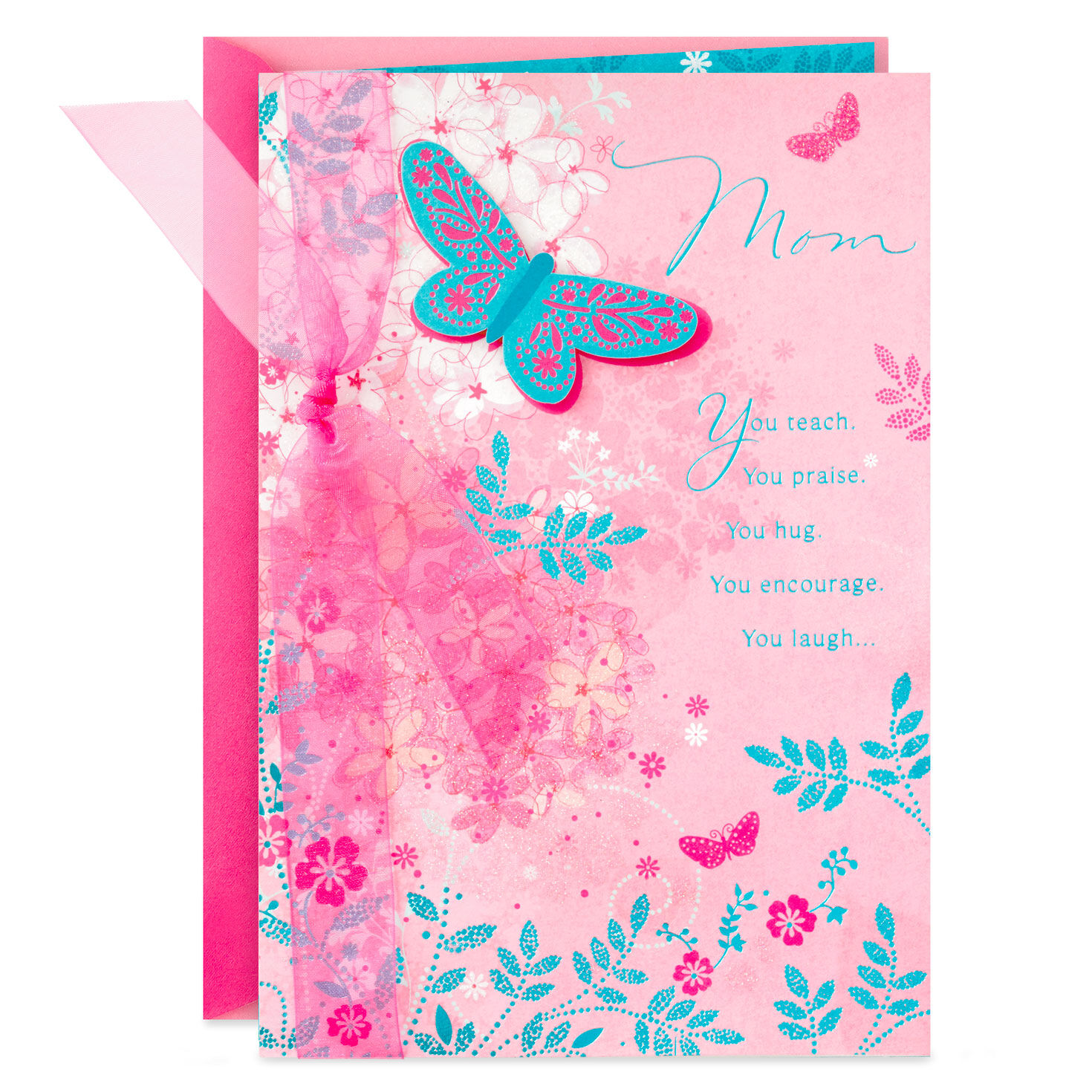 Thankful for You Butterfly Birthday Card for Mom