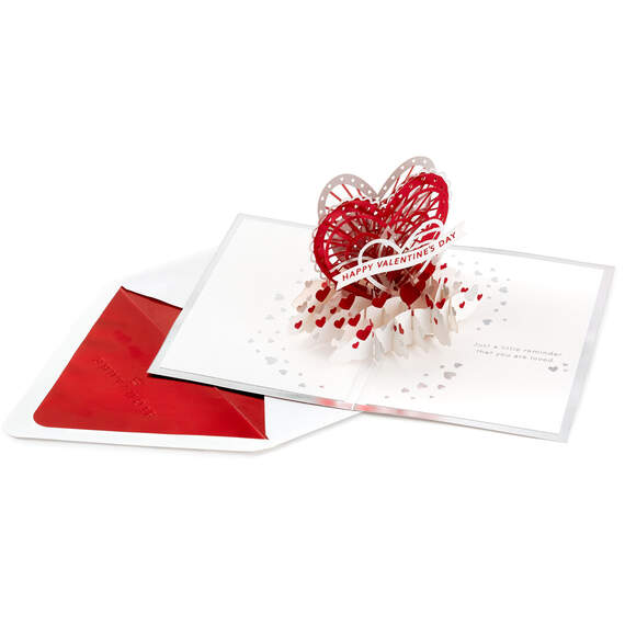 Love You Heart Pattern 3D Pop-Up Valentine's Day Card, , large image number 2