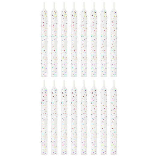 White With Glitter Birthday Candles, Set of 16, White