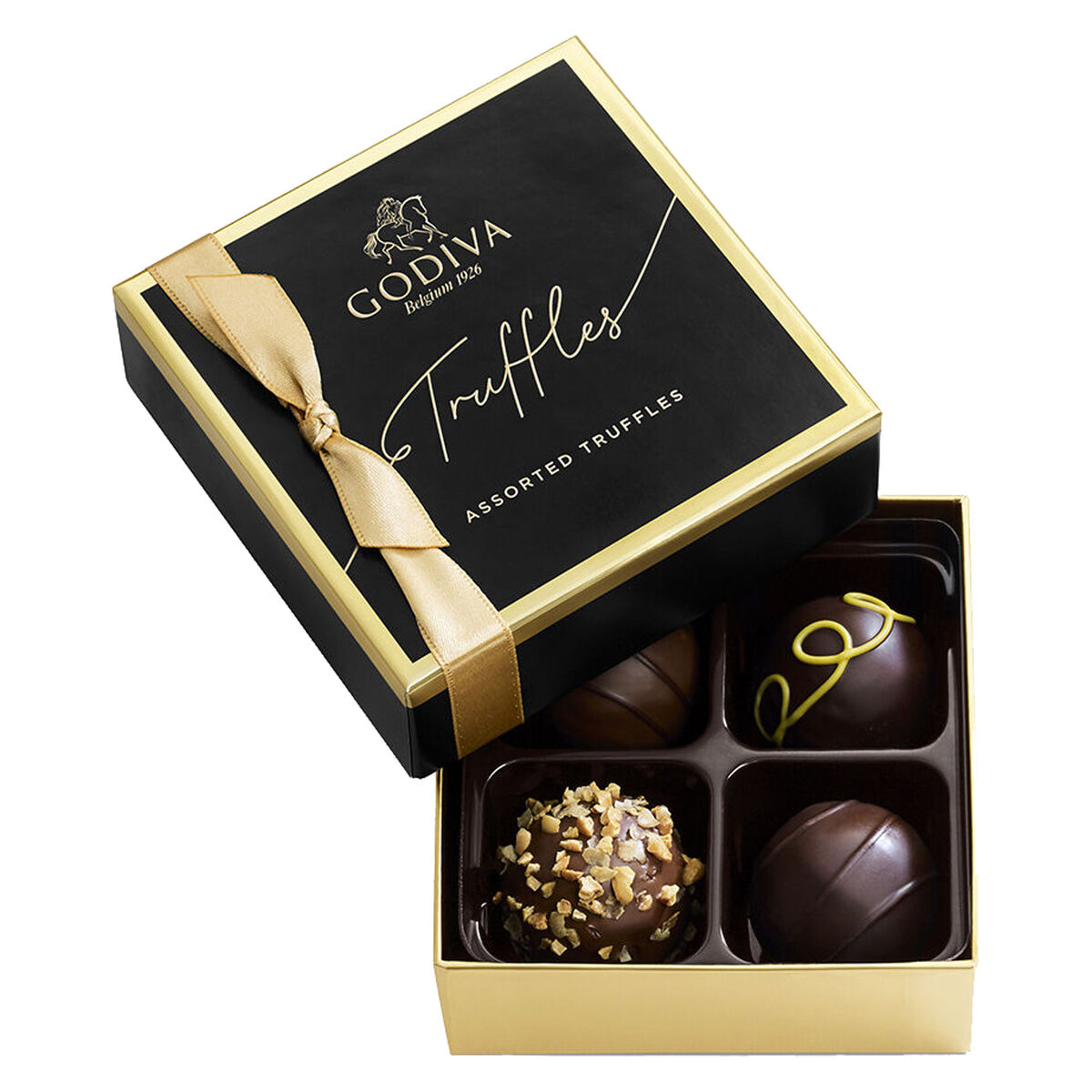 Godiva Assorted Signature Chocolate Truffles Gift Box, 4 Pieces Candy