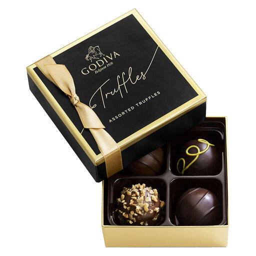 Godiva Assorted Signature Chocolate Truffles Gift Box, 4 Pieces, 