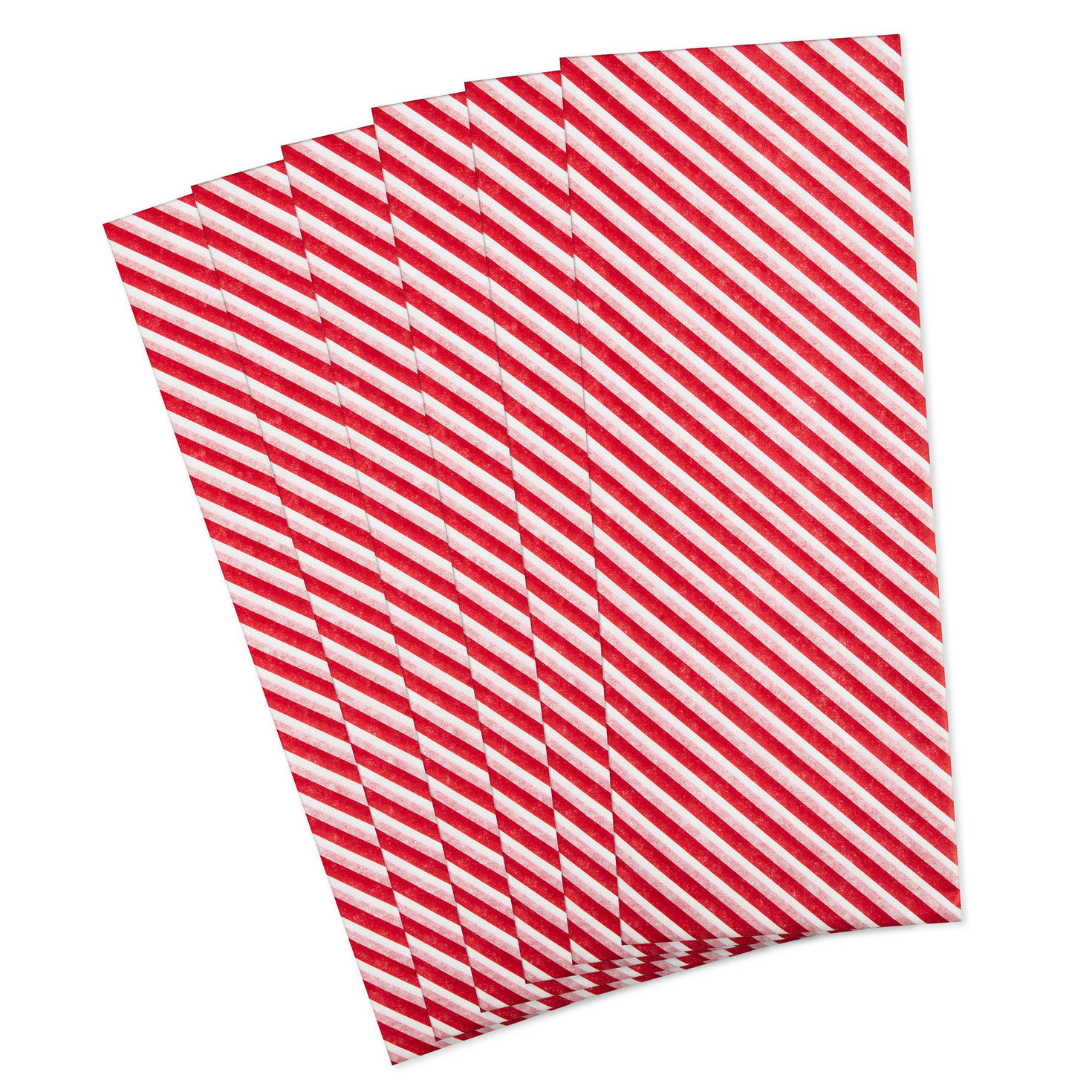 Red and White Stripes Christmas Tissue Paper flat stacked image number 3