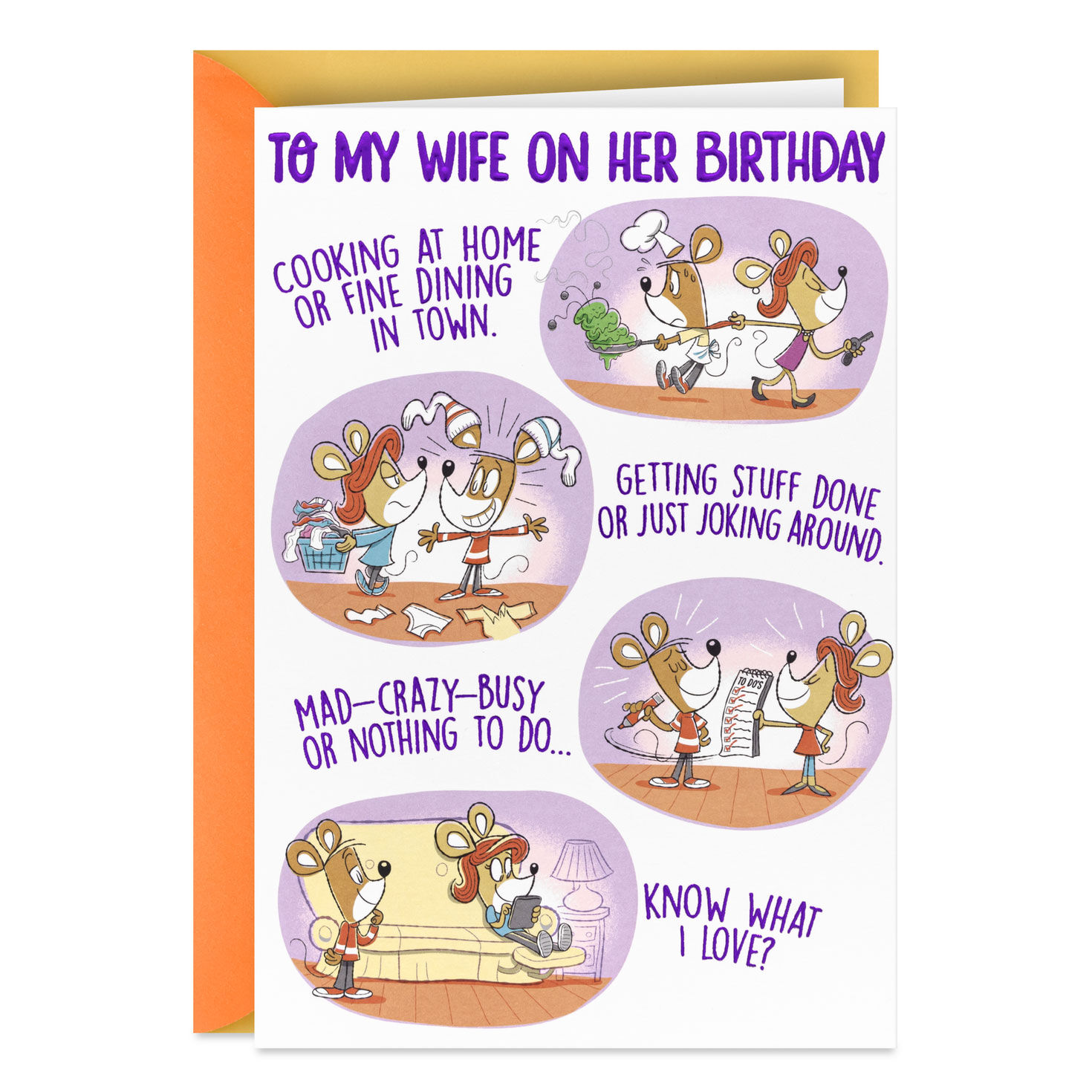 What I Love Funny Birthday Card for Wife