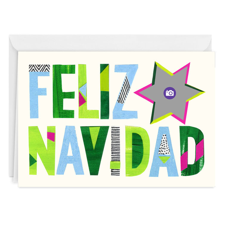 Colored Letters Star Feliz Navidad Card Card Front indicating personalization image number 3