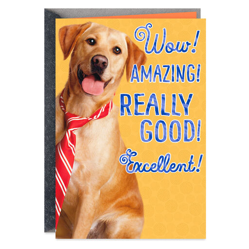Lab Results Dog in Tie Funny Boss's Day Card, 