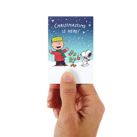 3.25" Mini Peanuts® Charlie Brown and Snoopy Christmas Card, , large