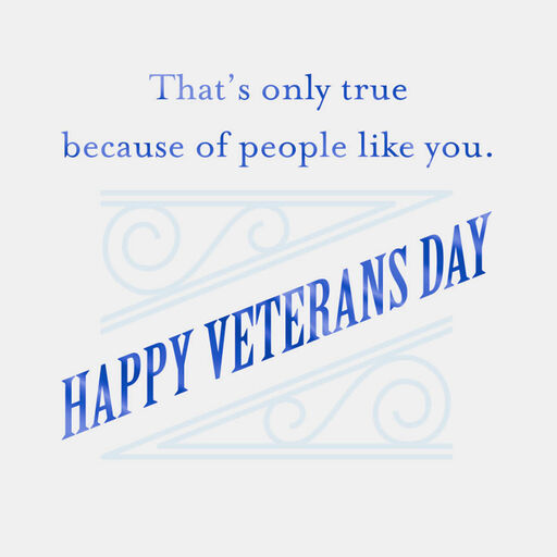 Strong, Proud, Brave, Free Veterans Day Card, 