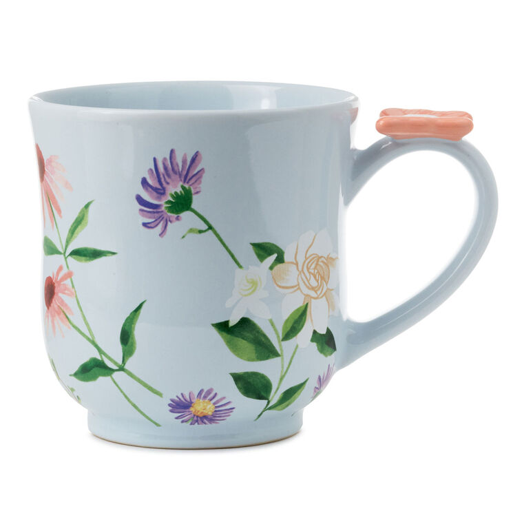 Floral Mug With Butterfly, 15 oz.