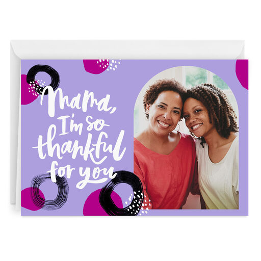 Personalized Thankful for You, Mama Photo Card, 