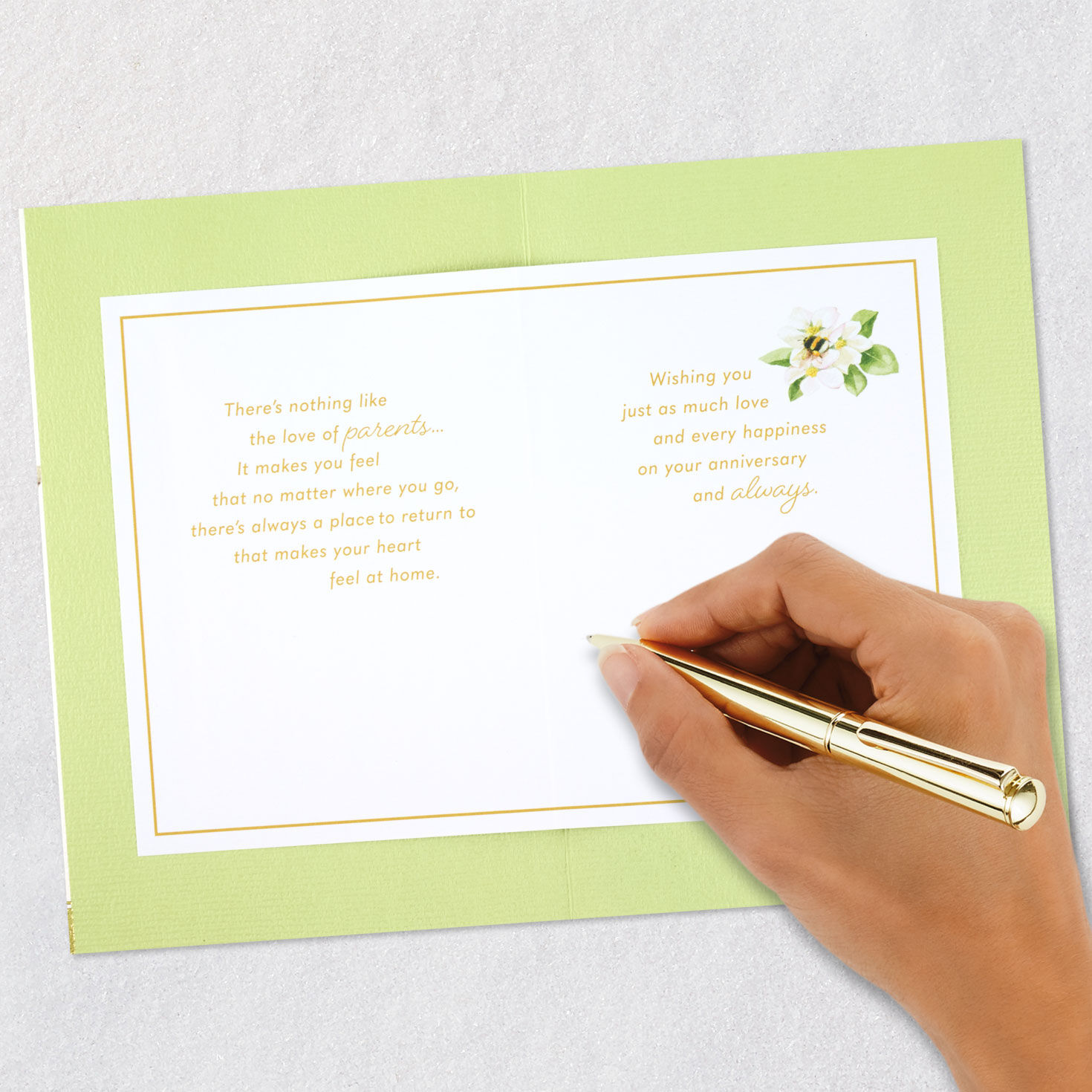 Bastin Birds on Branch Anniversary Card for Parents Signing card image number 7