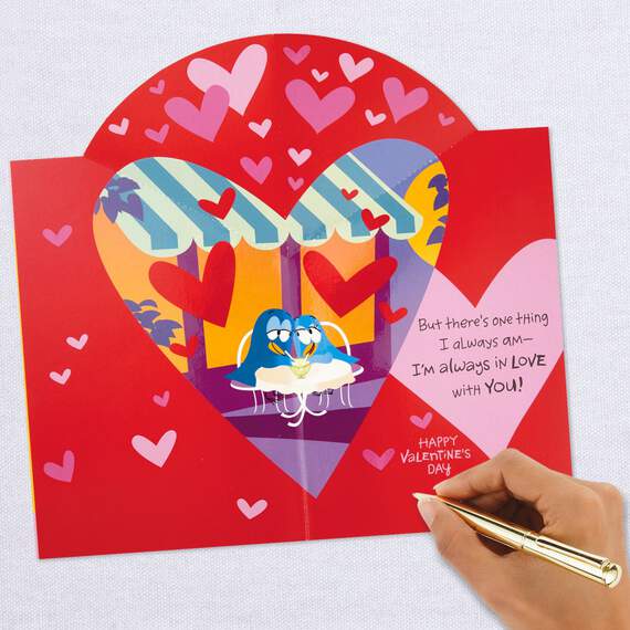 Bird Couple Funny Pop-Up Valentine's Day Card for Wife, , large image number 6