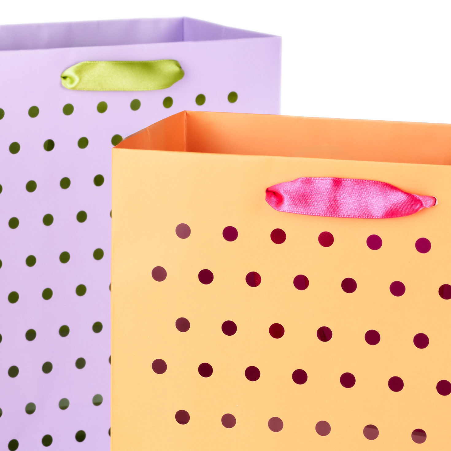 Dots on Blue, Red, Purple and Green Gift Bags upclose view image number 4