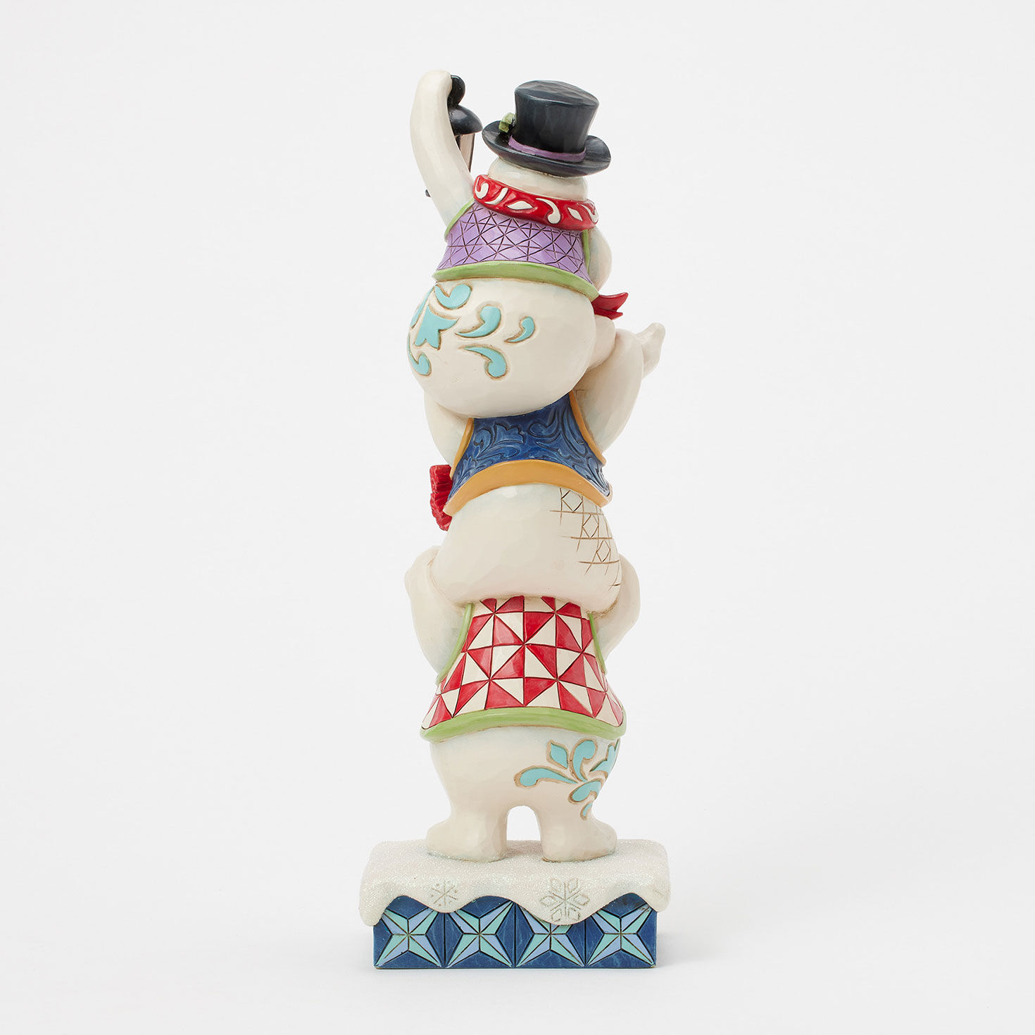Jim Shore Trio of Stacked Snowmen Figurine back image number 2