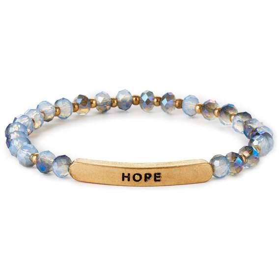 Hope Glass Bead Stretch Bracelet, 2.5" dia., , large image number 1