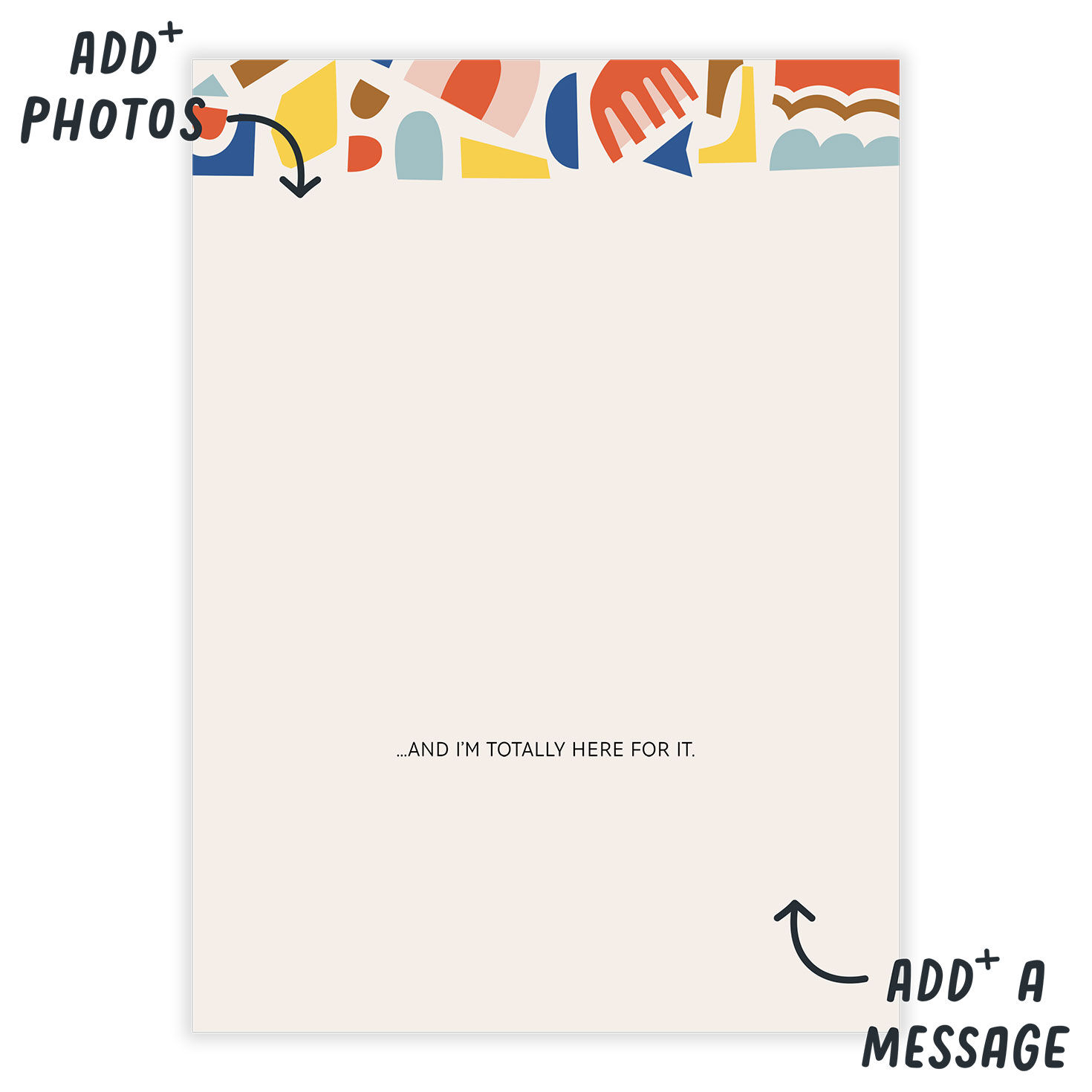 Personalized Colorful Shapes Photo Card  image number 3