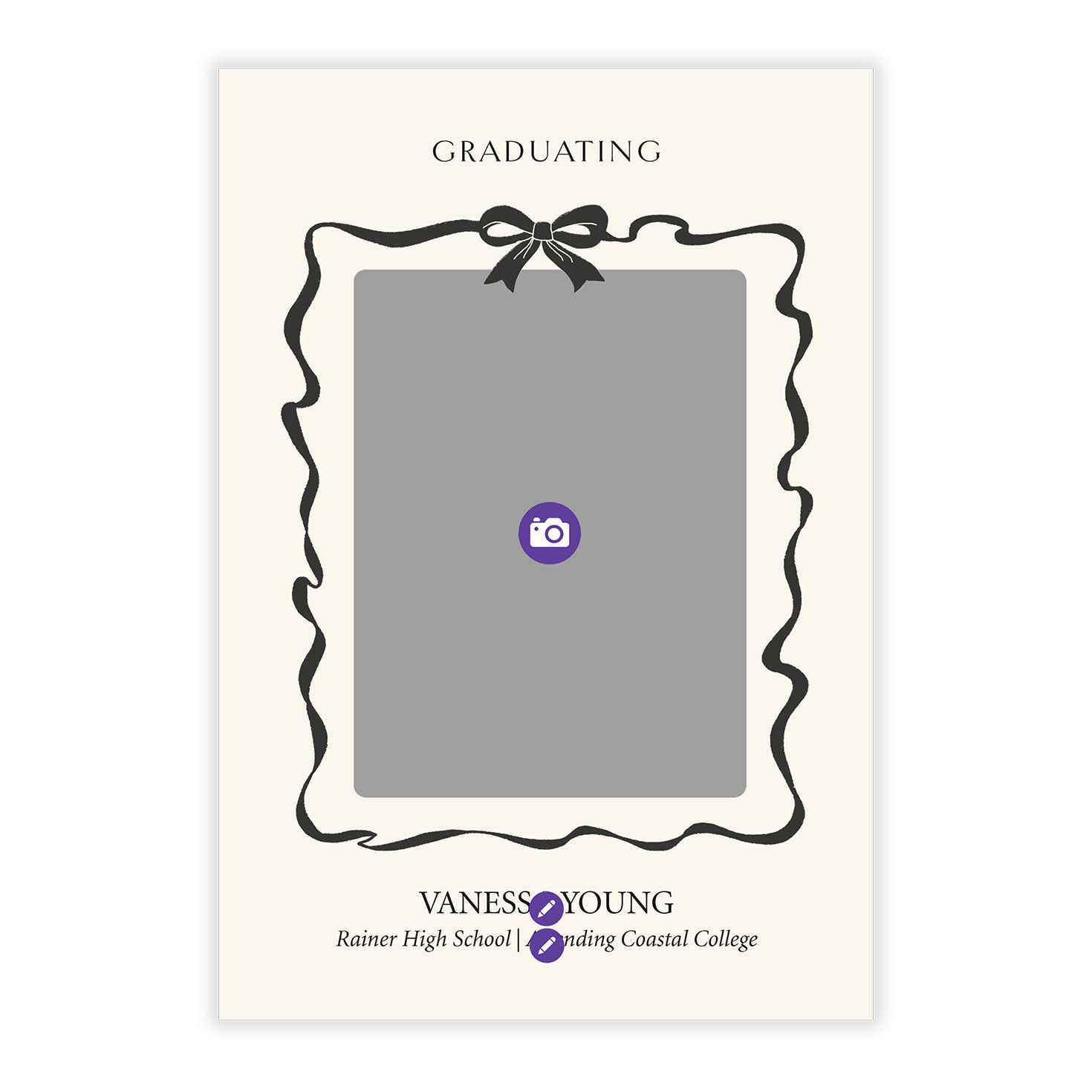 Ribbon and Bow Frame Graduation Announcement, , large image number 5