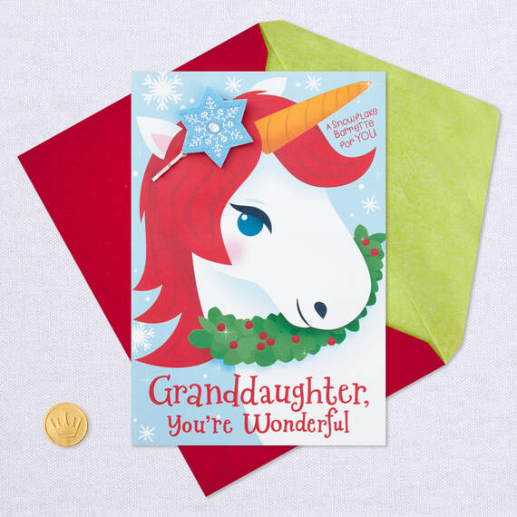 Wonderful Granddaughter Christmas Card With Barrette, , large image number 5