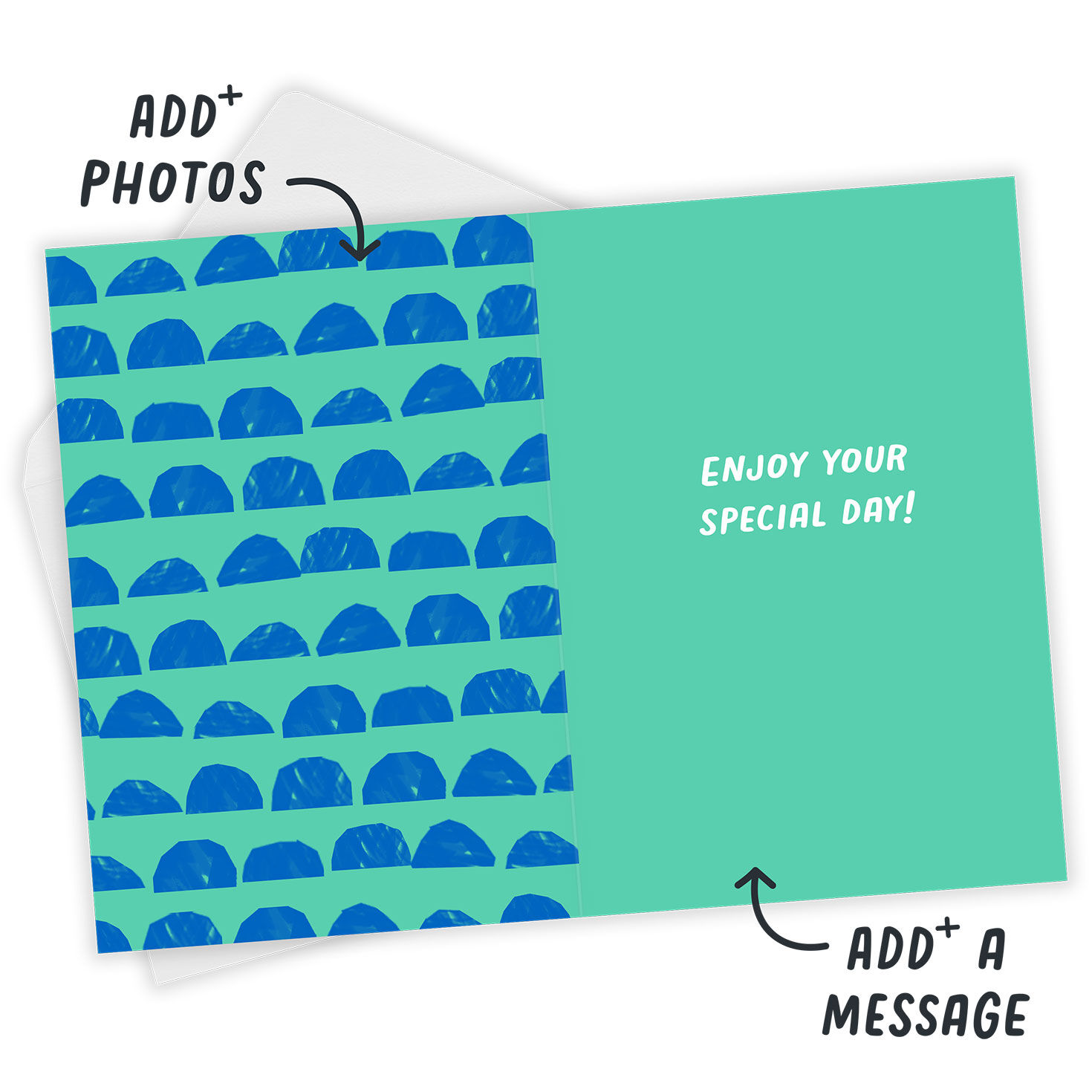 Today is All About You Personalized Birthday Card Open Card with Envelope indicating personalization image number 4