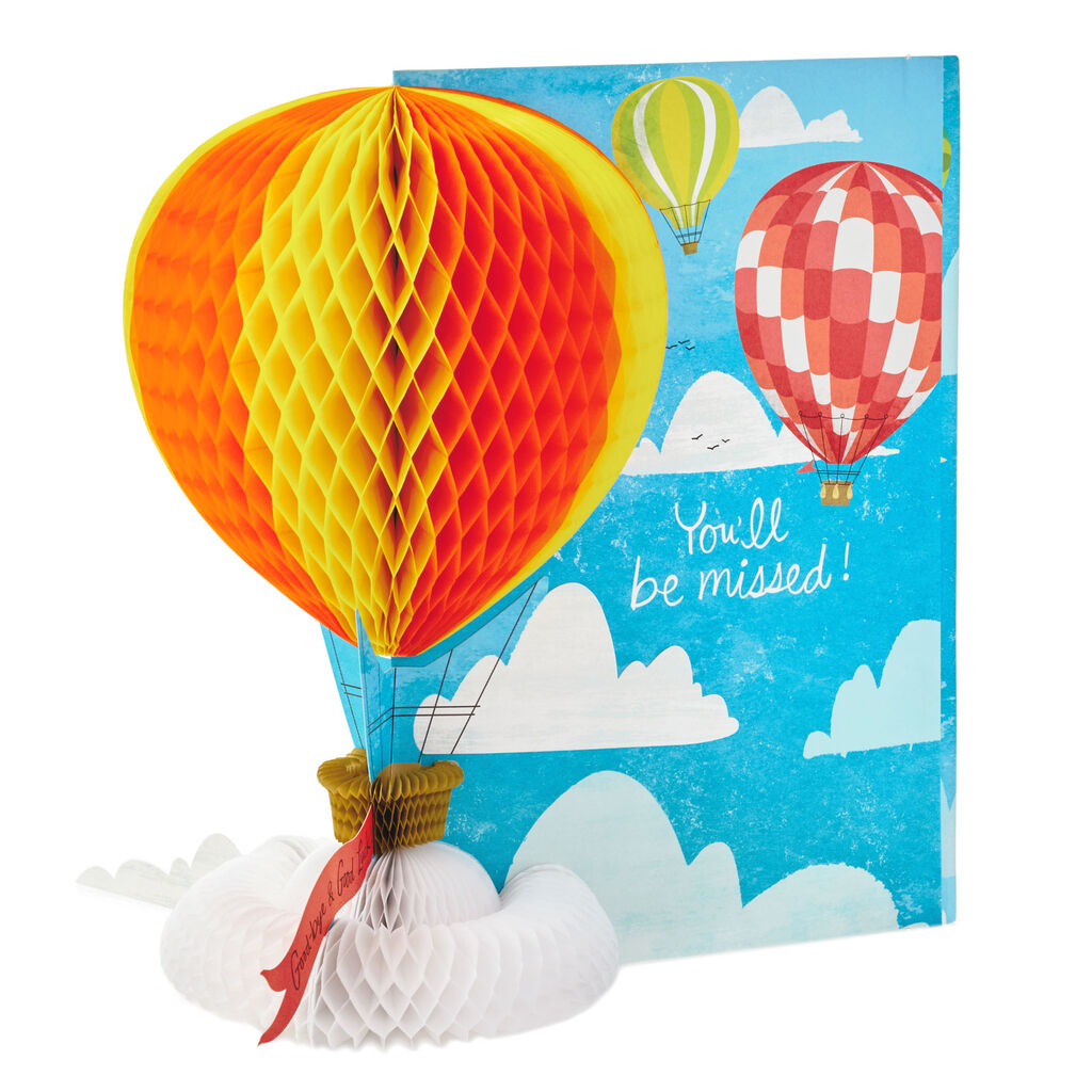 You Ll Be Missed Hot Air Balloon Decoration Jumbo Goodbye Card 16