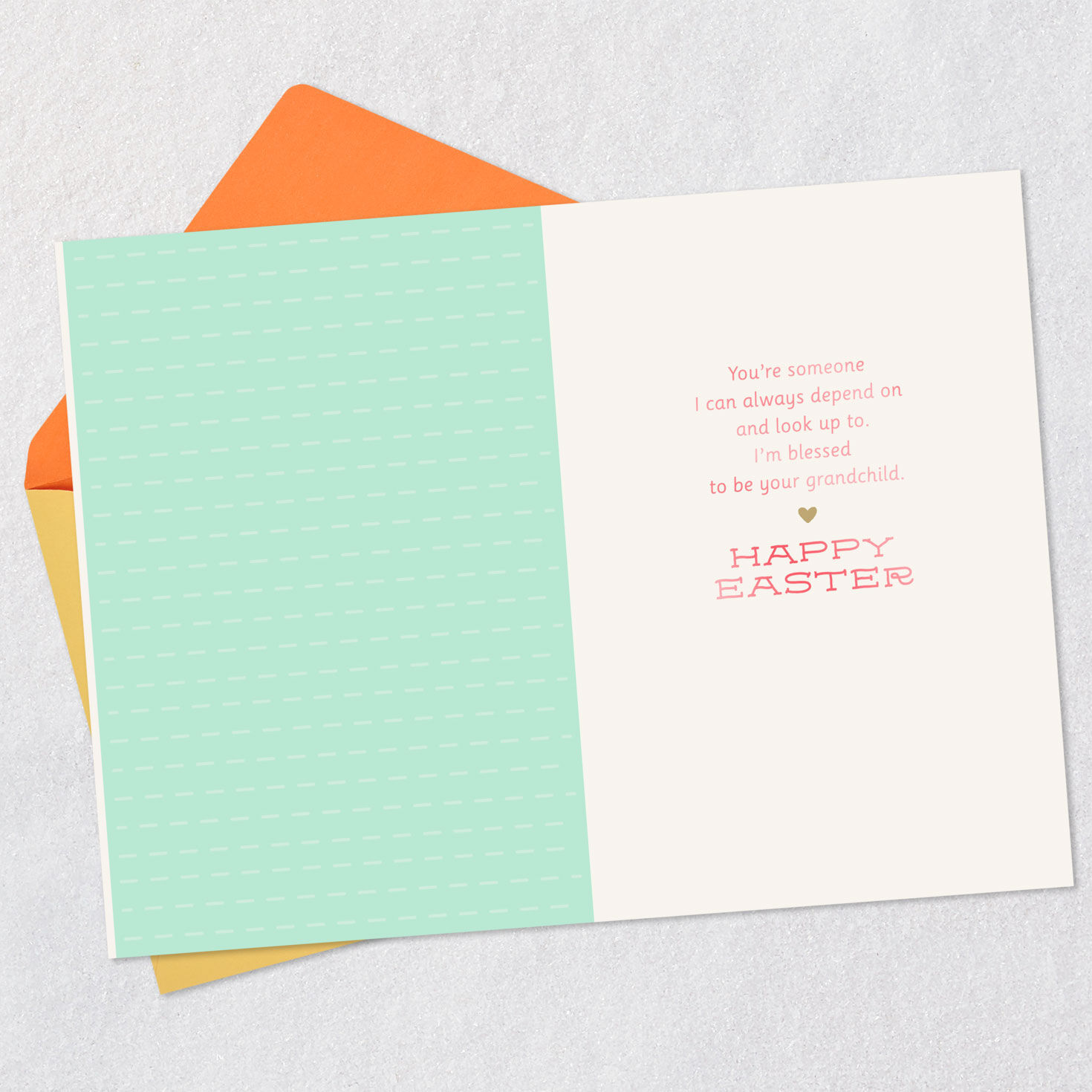 Blue, Green, Peach Butterflies Easter Card for Grandma Open card with envelope image number 3