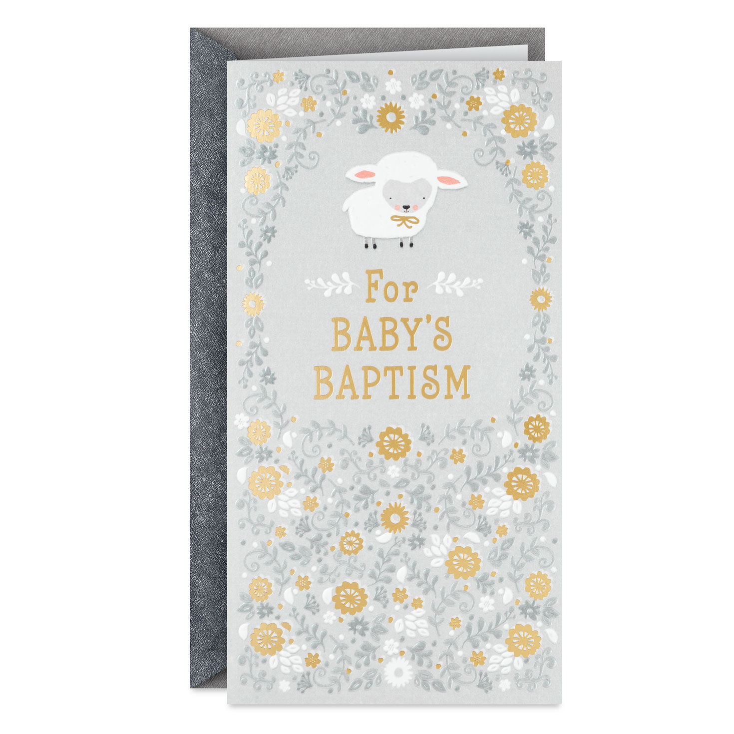 Little Lamb Money Holder Baby Baptism Card