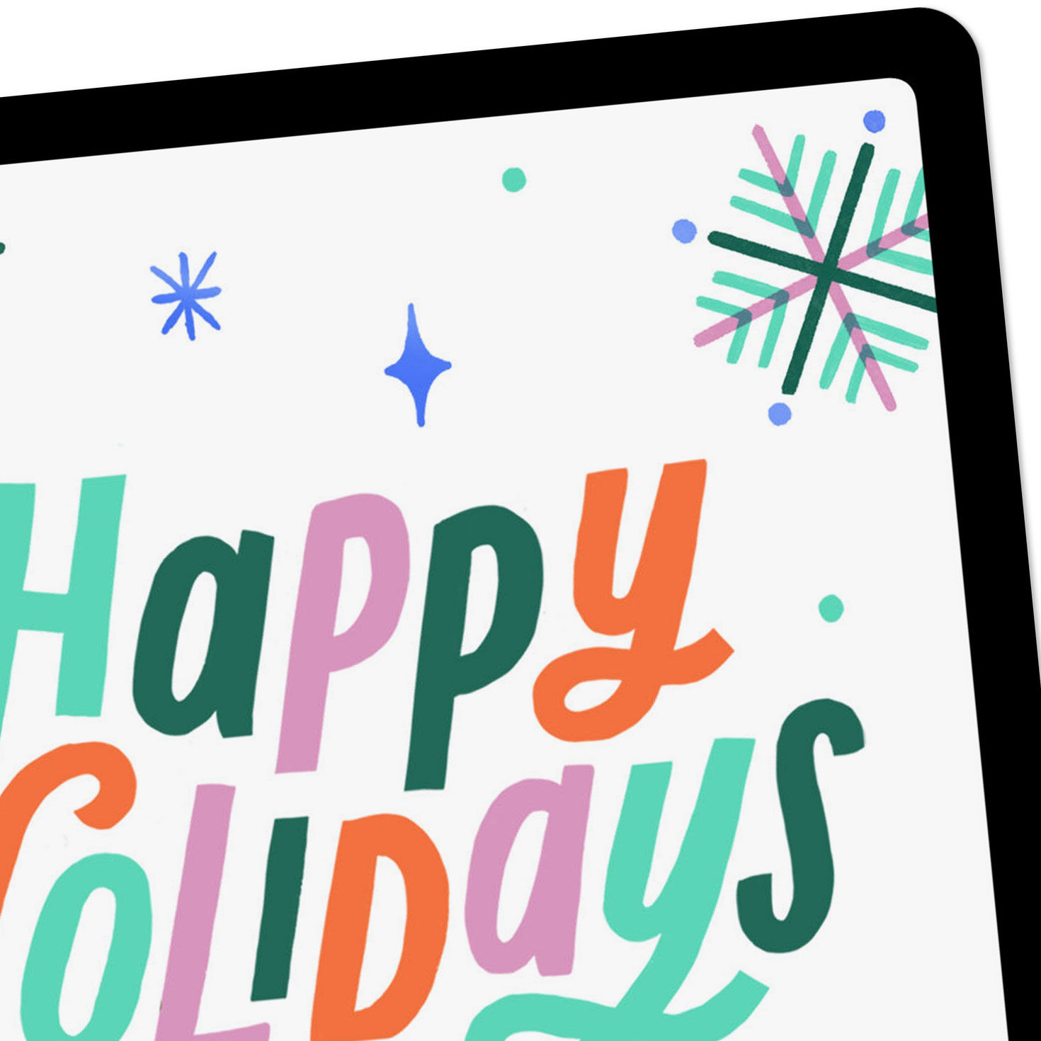 Colorful Snowflakes Venmo Happy Holidays Card Card Front Detail image number 4