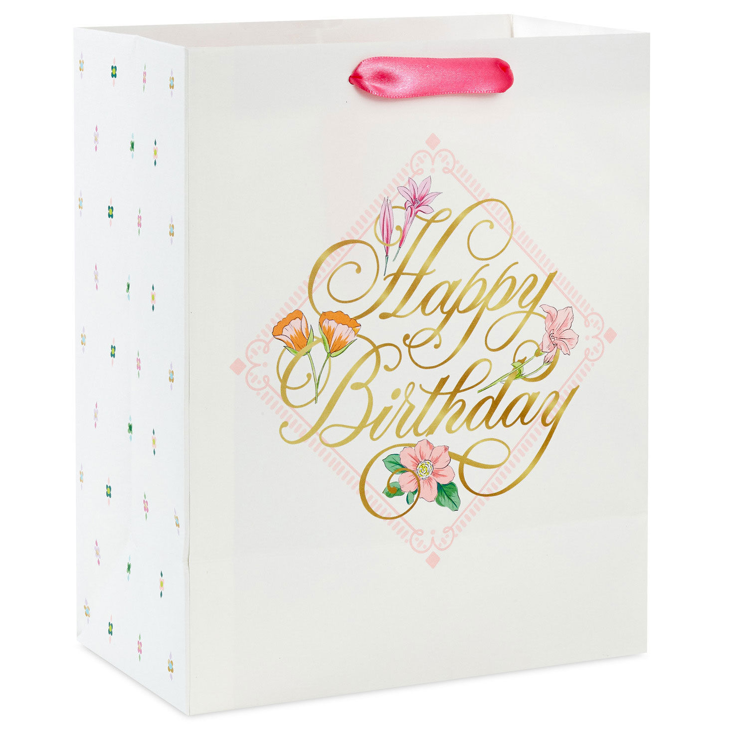 Happy Birthday Floral Medium Gift Bag back image number 6