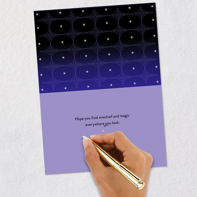 Elegant Blue and Silver Halloween Card Signing card image number 6
