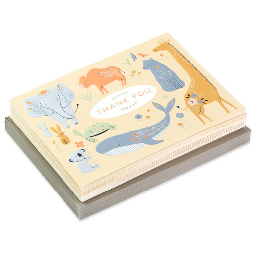 Embossed Animals Blank Thank-You Notes, Pack of 20, 