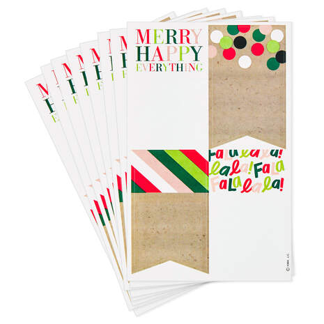 Merry Happy Everything Large Christmas Gift Tag Stickers, Pack of 32, , large