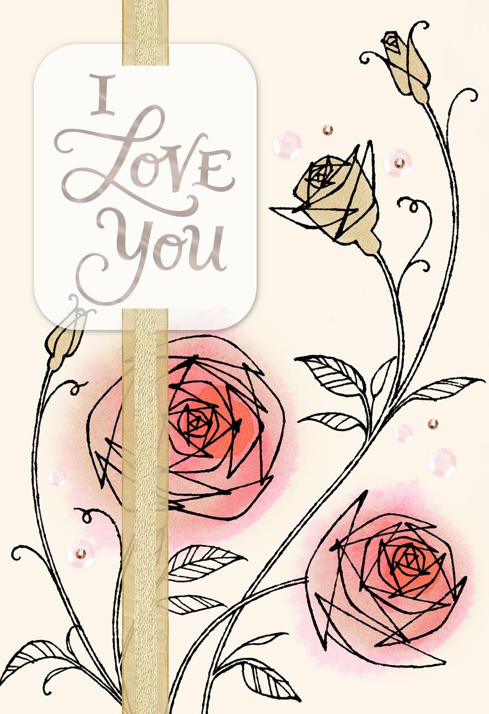Roses I Love You Anniversary Card