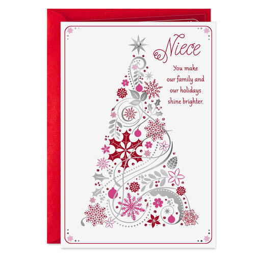 You Make Our Holidays Brighter Christmas Card for Niece, 
