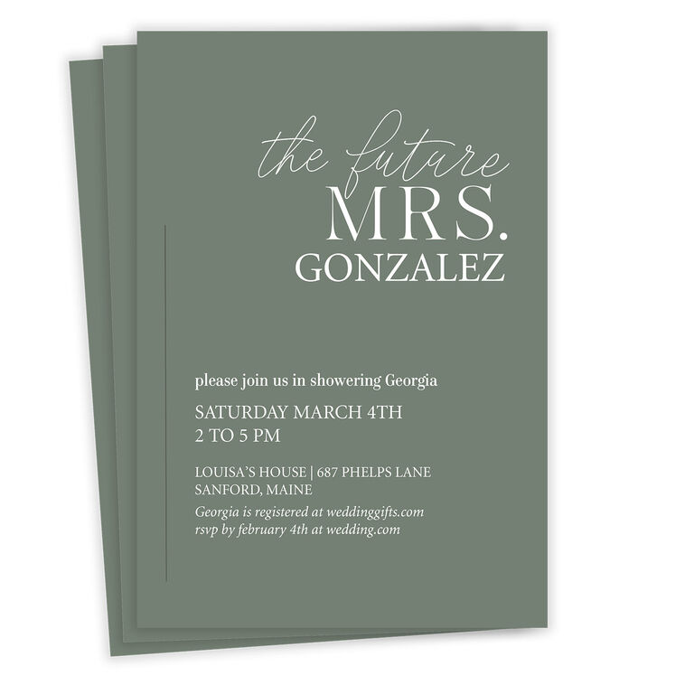 The Future Mrs. Flat Bridal Shower Invitation