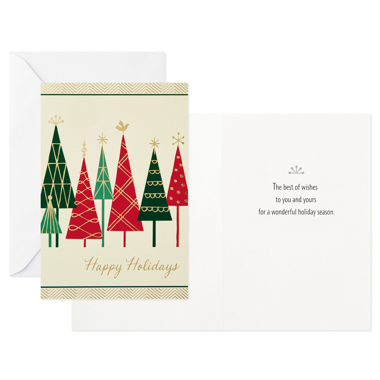 Geometric Designs Assorted Boxed Christmas Cards Card Front with Sentiment image number 4