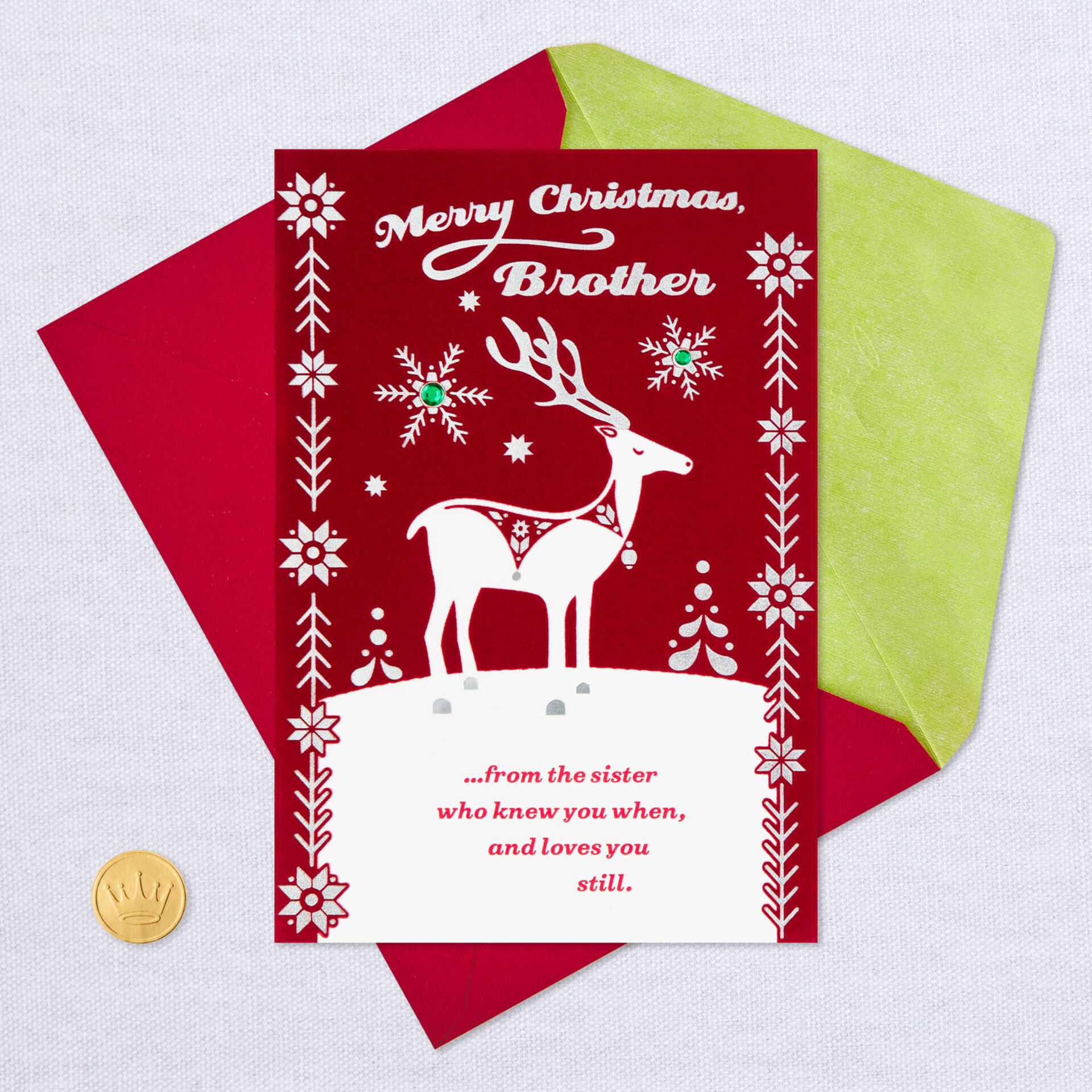 Brother, Thankful to Have You Christmas Card From Sister - Greeting