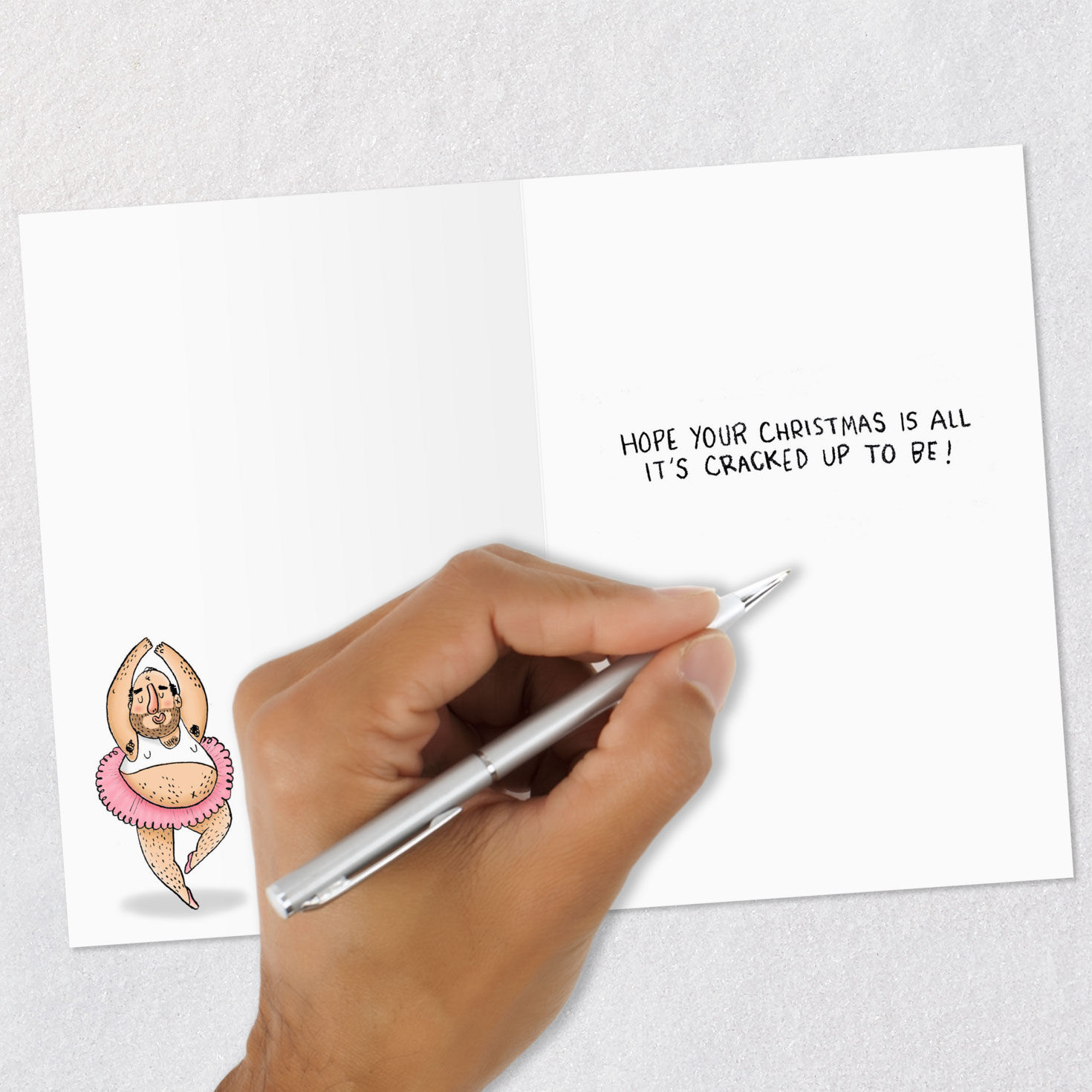 Dancing Men in Tutus Funny Christmas Card Signing card image number 6