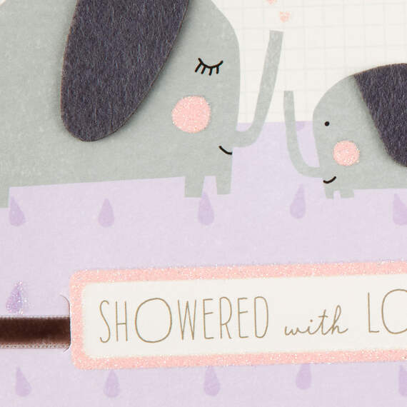 Showered With Love New Baby Girl Card, , large image number 4