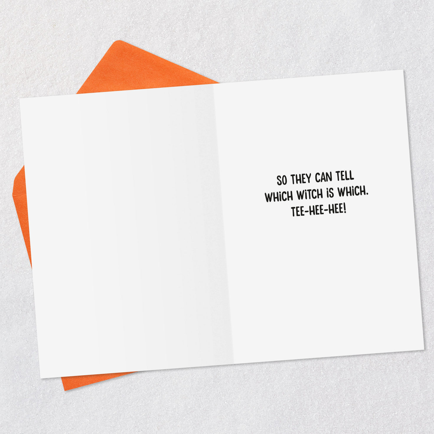 Snoopy and Woodstock Witch Joke Funny Halloween Card Open card with envelope image number 3