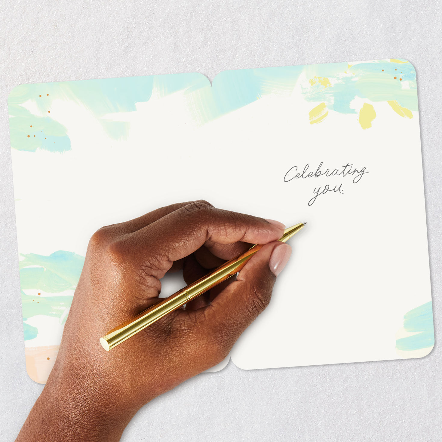 Watercolor Abstract Landscape Retirement Card Signing card image number 6