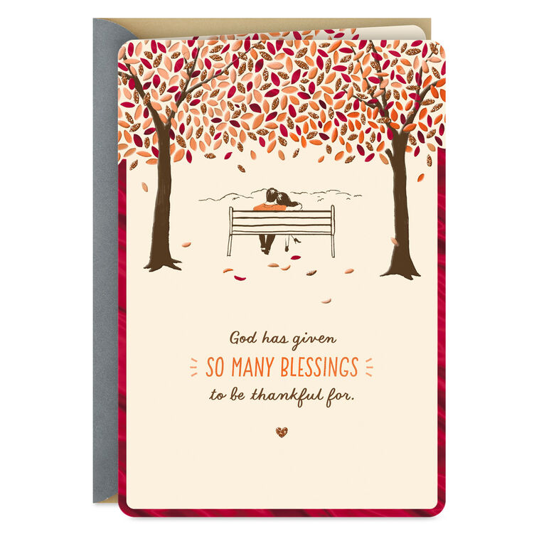 I Thank God Over and Over for You Romantic Religious Thanksgiving Card