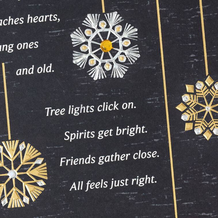 Foil Ornaments on Black Boxed Christmas Cards Pack Cover Detail image number 5