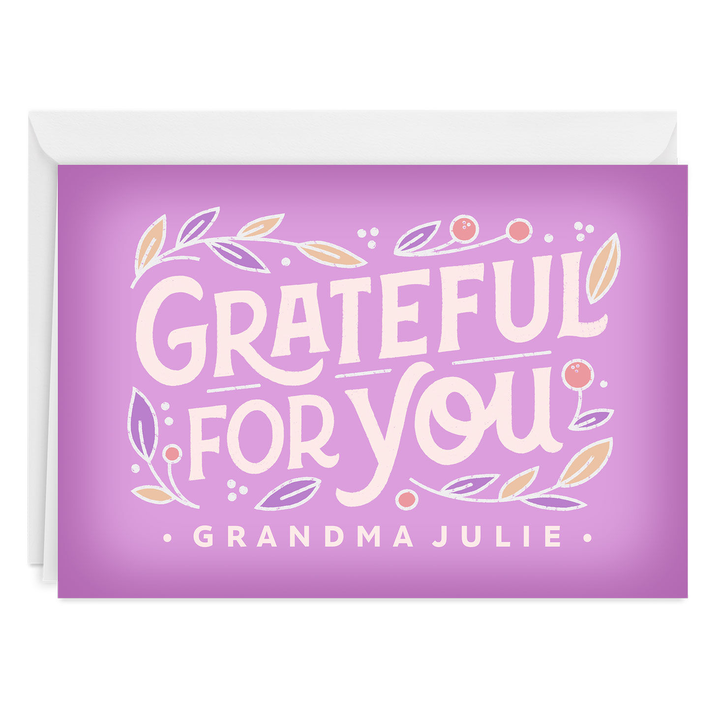 Personalized Grateful for You Card