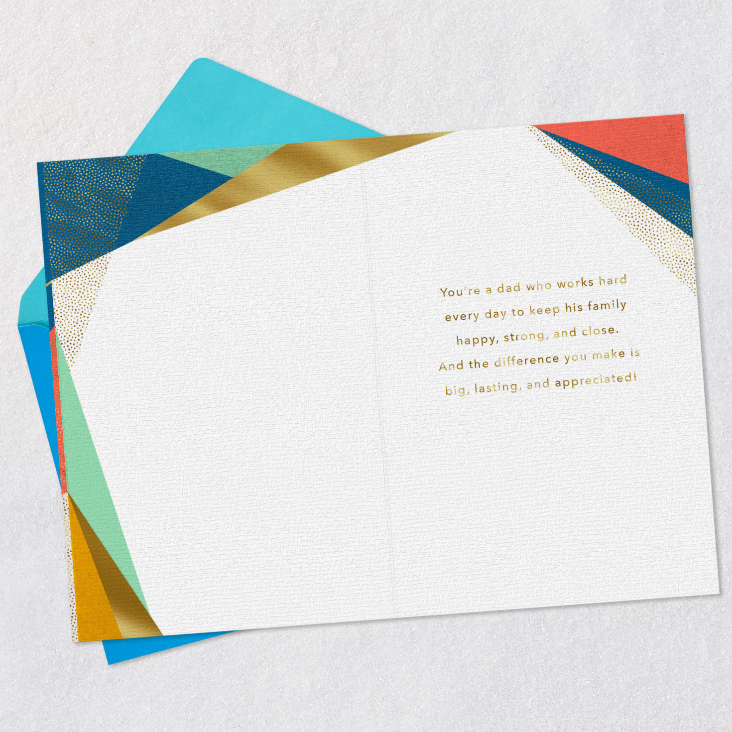 Abstract Color Rays Father's Day Card Open Card with Envelope image number 3