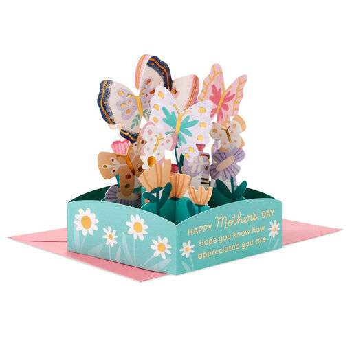 Mini Butterflies and Flowers 3D Pop-Up Mother's Day Card, 