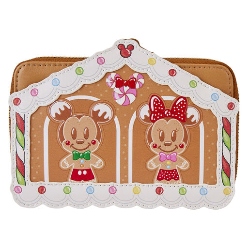 Loungefly Mickey Mouse and Friends Gingerbread House Zip-Around Wallet, 