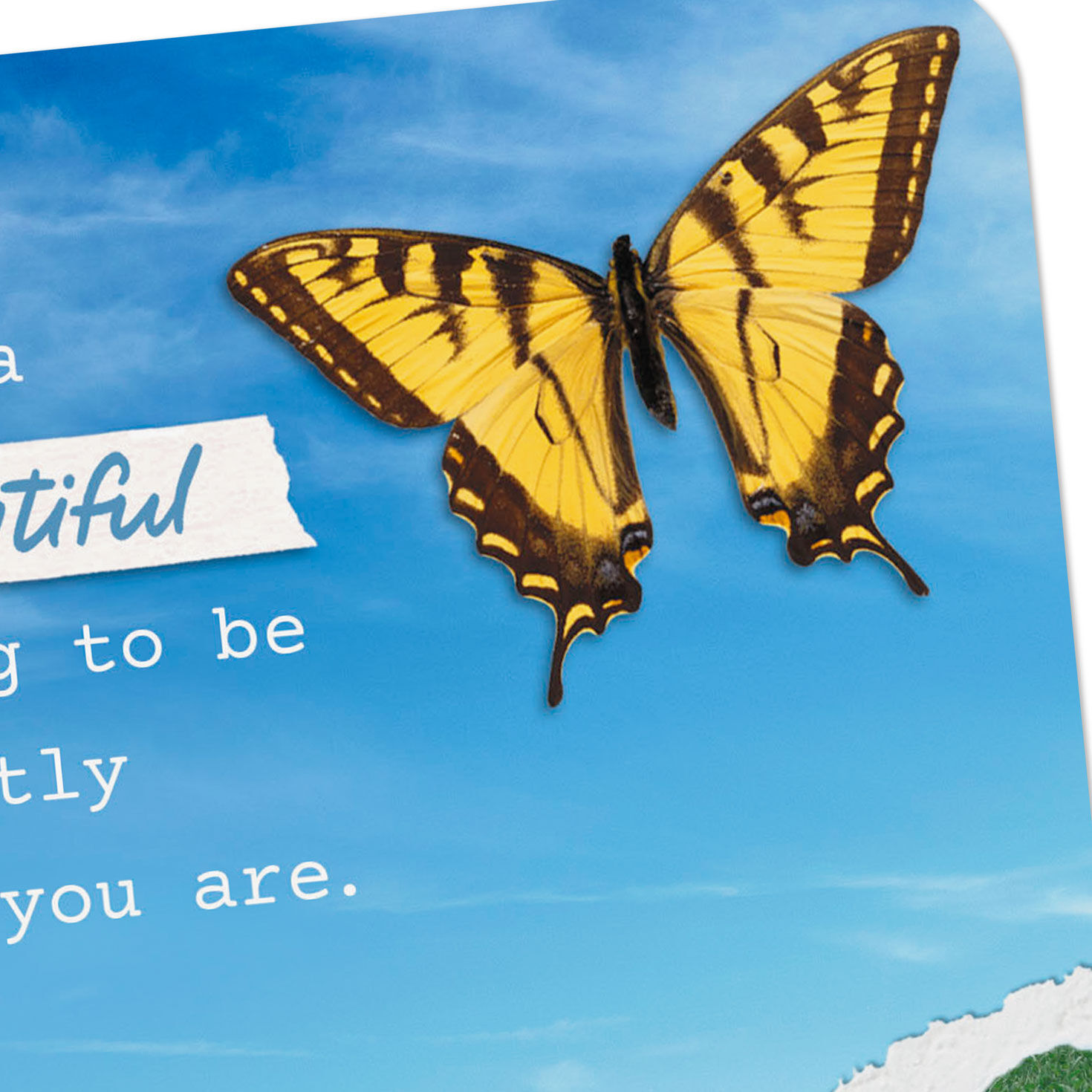 Butterfly and Flowers LGBTQ+ Encouragement Card Card Front Detail image number 4