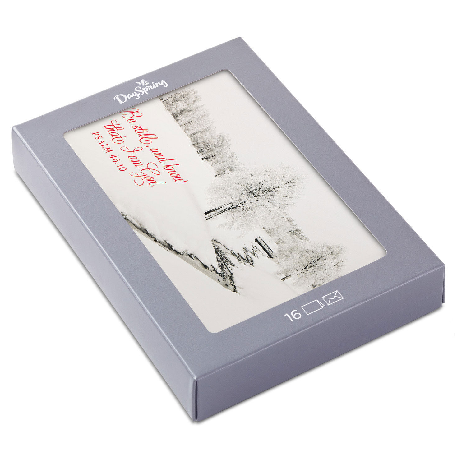 Be Still and Know Winter Scene Religious Boxed Christmas Cards, Pack of 16